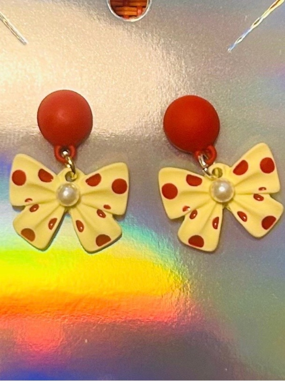 Small Red Polka Dot Earrings